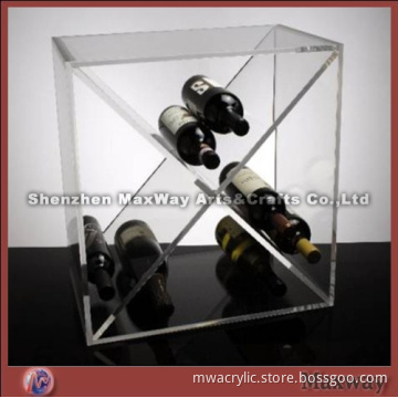 Acrylic crystal four boxes bottle/beer display holder/shelf/rack